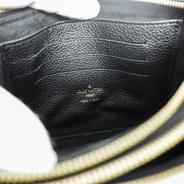 sw23 0088 09 Louis Vuitton Monogram Emprene Leather LV 2 Way Double Zip Pochette Bag Black