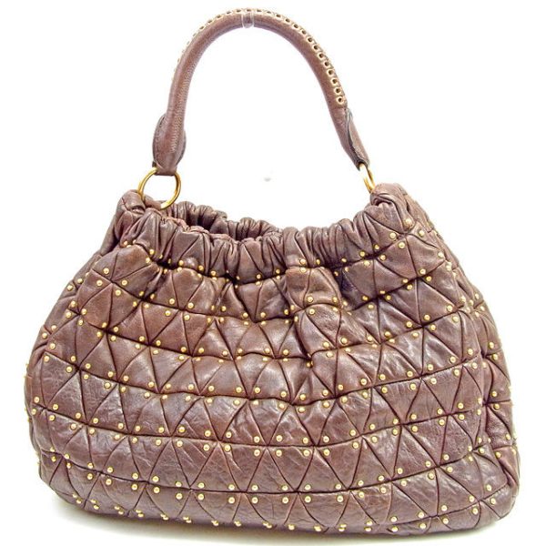 t1161 Miu Miu Leather Fashion Bag Brown