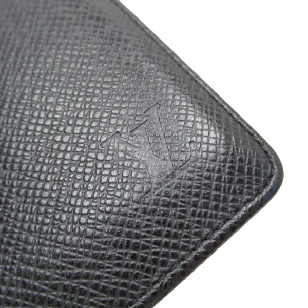 t18164a 2 Louis Vuitton Taiga Portefeuille Brazza Bifold Long Wallet Black