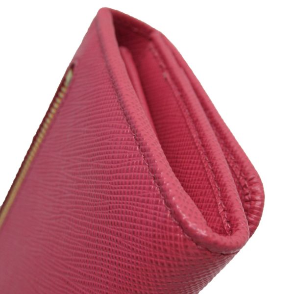 t18186a 2 Prada Saffiano Leather Bifold Long Wallet Pink