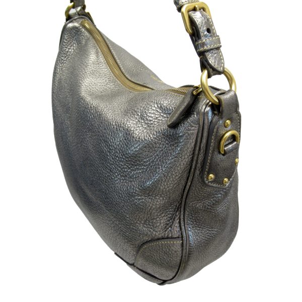 t18313a 1 Prada Silk Leather Shoulder Bag Gold