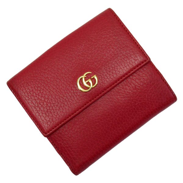 t18331f Gucci Leather Double G Bifold Wallet Red