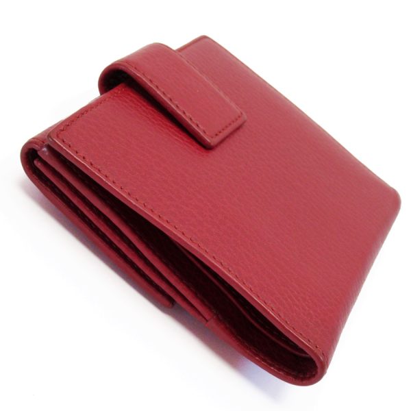 t18331f 1 Gucci Leather Double G Bifold Wallet Red