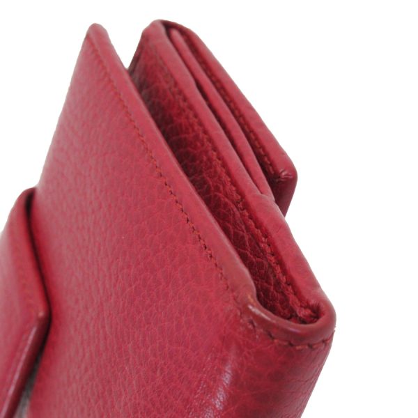 t18331f 2 Gucci Leather Double G Bifold Wallet Red