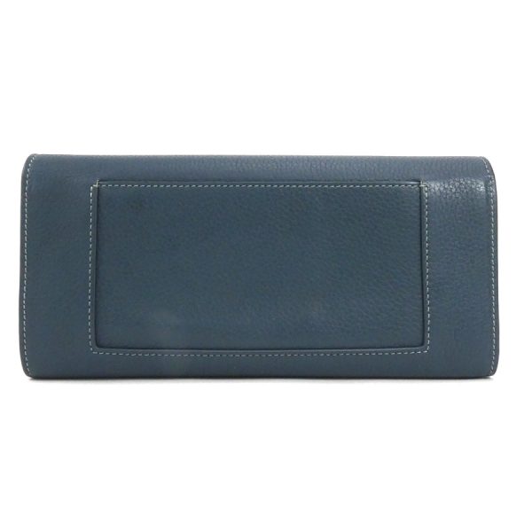 t18569g 1 Celine Leather Long Wallet Navy