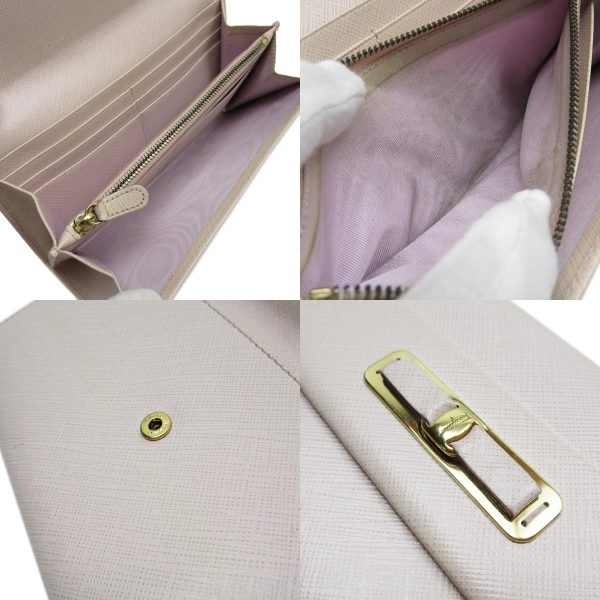 t18809a 4 c Salvatore Ferragamo Long Wallet Rose Ribbon Leather Light Pink