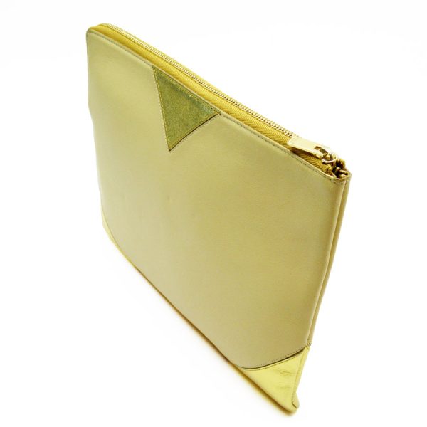 t18970a 1 Celine Leather Clutch Bag Yellow