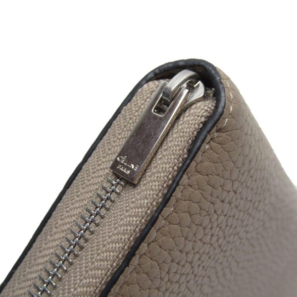 t19030a 2 Celine Leather Long Wallet Greige