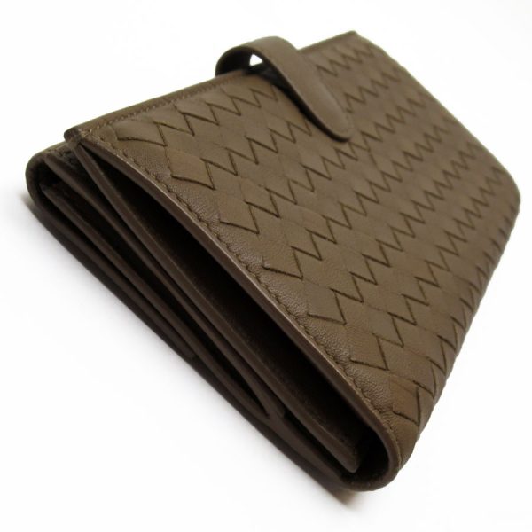 t19041g 1 Bottega Veneta Bifold Long Wallet Intrecciato Leather Brown