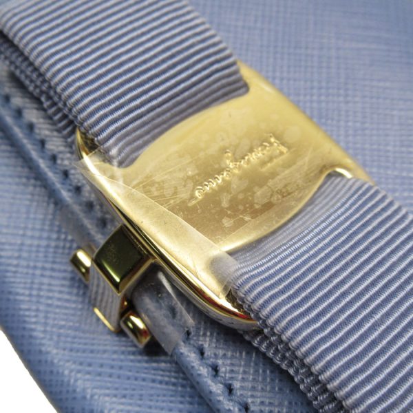 t19071a 3 Salvatore Ferragamo Bifold Long Wallet Vara Ribbon Leather Blue