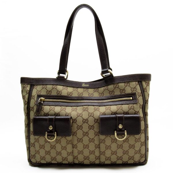 t19152a Gucci GG Canvas Shoulder Bag Brown