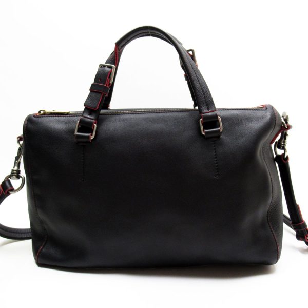 t19162a Celine Leather Shoulder Bag Black