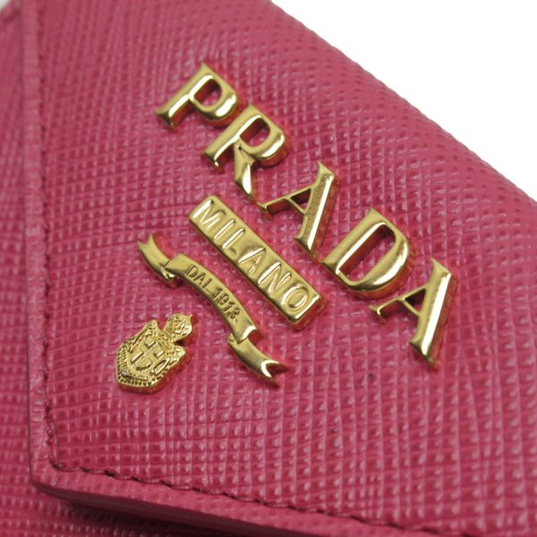 t19176a 3 Prada Leather Tri Fold Wallet Pink