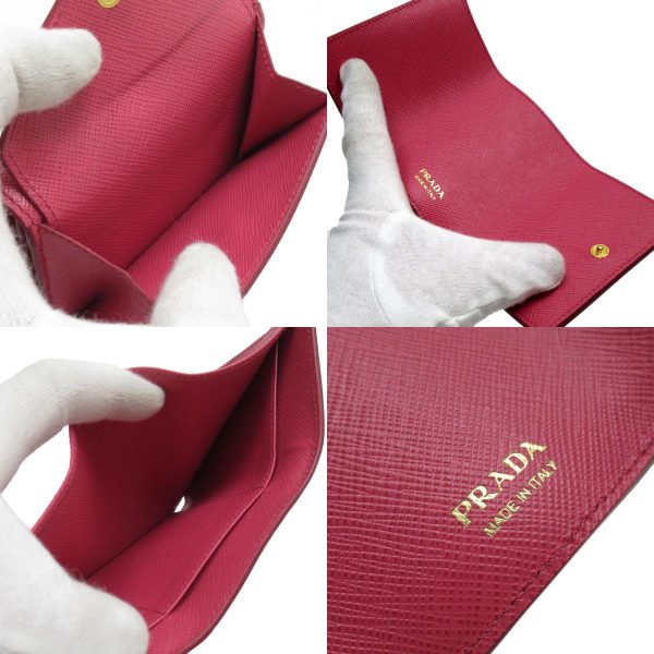 t19176a 4 c Prada Leather Tri Fold Wallet Pink