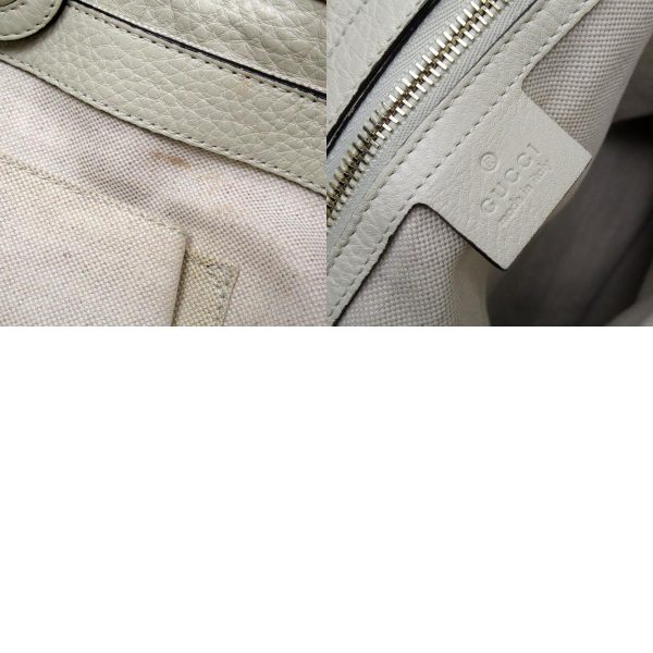 t19239a 10 c Gucci Leather Shoulder Bag Off White