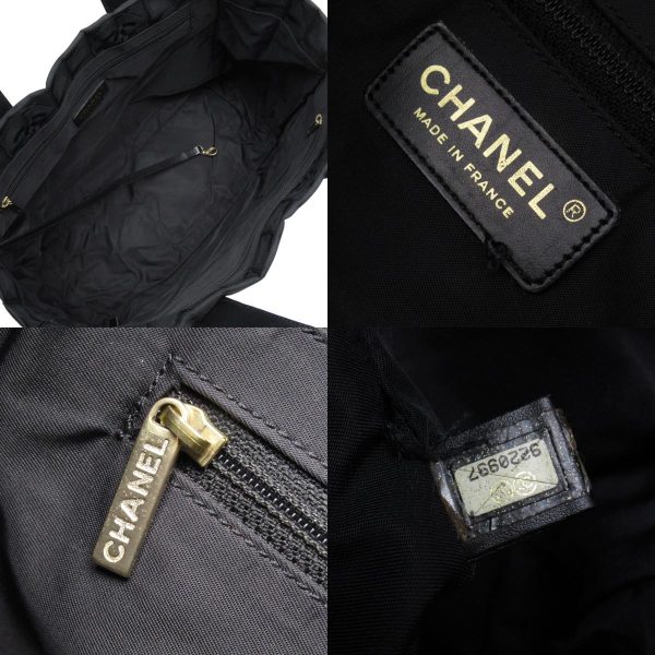 t19240a 7 c Chanel New Travel Line Nylon Shoulder Bag Black