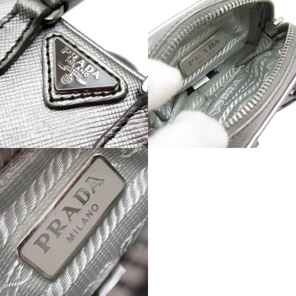 t19258a 7 c Prada Leather Bag Motif Charm Silver