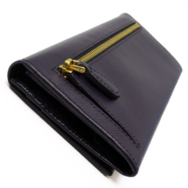 t19315f 1 Prada Leather Bifold Long Wallet Purple