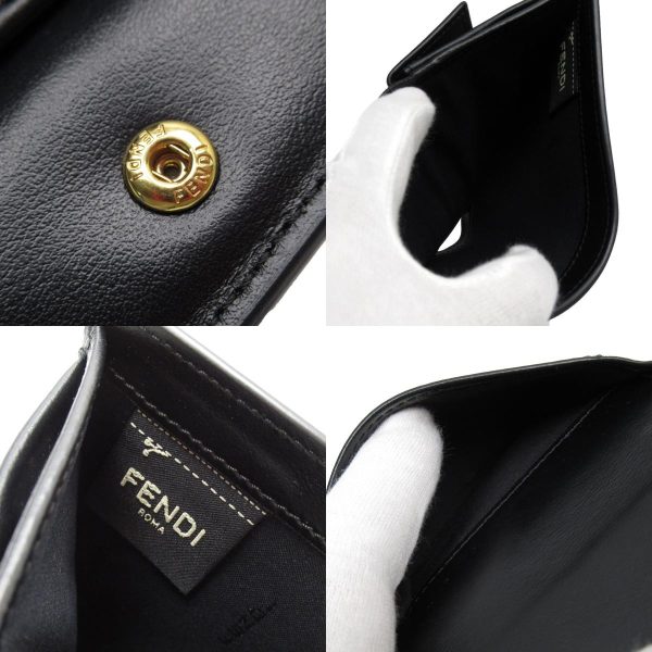 t19317g 7 c Fendi Leather Bifold Wallet Black