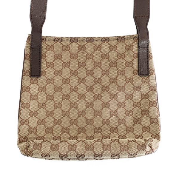 t2404 06 002502cs 01 Gucci GG Shoulder Bag Beige Brown Silver Hardware Canvas Leather Brown