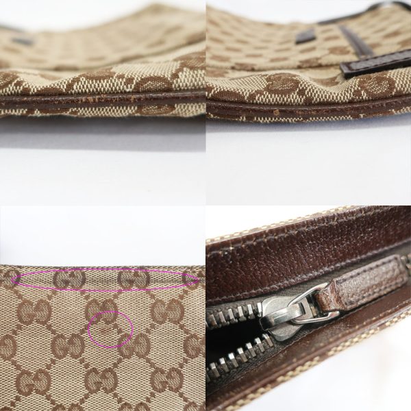 t2404 06 002502cs 04 Gucci GG Shoulder Bag Beige Brown Silver Hardware Canvas Leather Brown