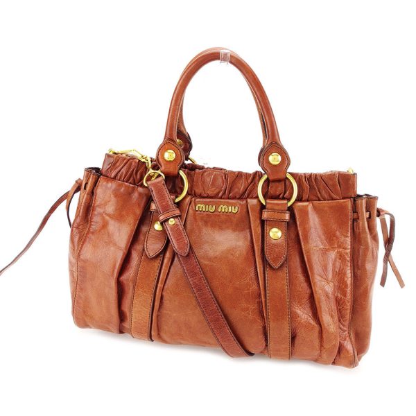 t3367 Miu Miu Leather Shoulder Bag Brown