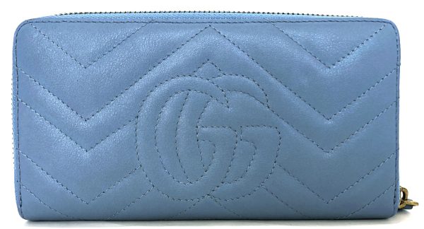 t546715895 1 Gucci Gg Marmont Round Zipper Long Wallet Leather Blue