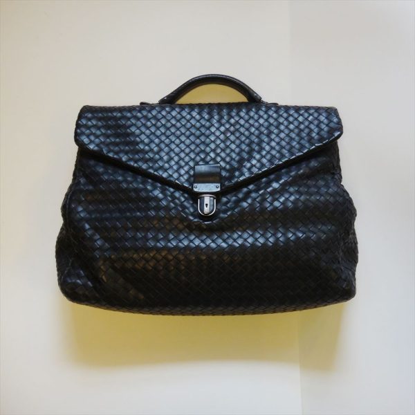 t81 5319 001 Bottega Veneta Briefcase Leather Business Bag Black