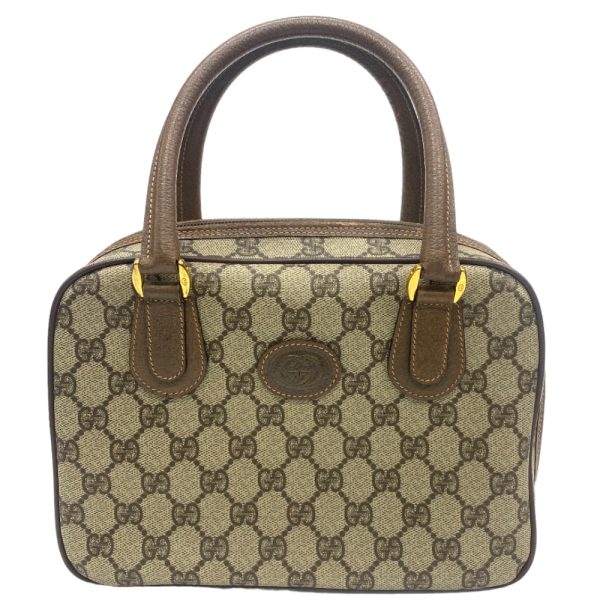 tdc 001876 4d 1 Gucci Handbag GG Plus Interlocking PVC Embossed Brown