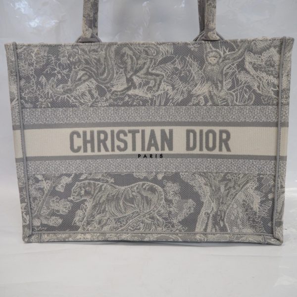 th555101 3 Christian Dior Book Tote Medium Bag Canvas Gray