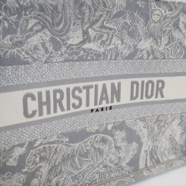 th555101 4 Christian Dior Book Tote Medium Bag Canvas Gray