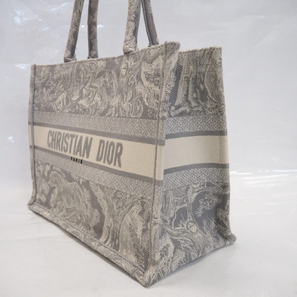 th555101 6 Christian Dior Book Tote Medium Bag Canvas Gray