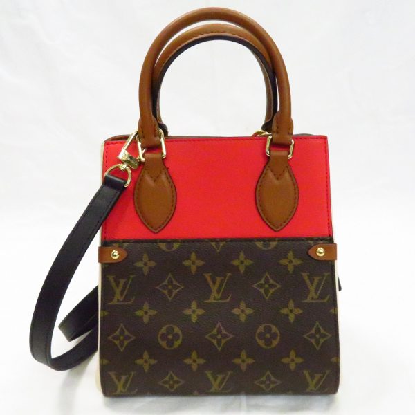 th883061 4 Louis Vuitton Three`s Fold 2 Way Tote Bag Cerise Creme Noir