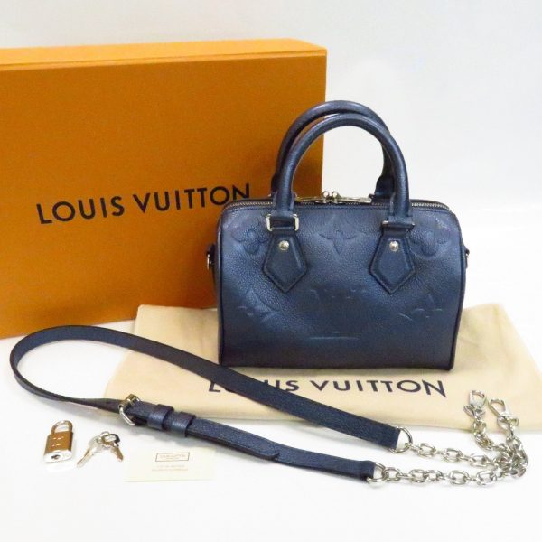 th907702 2 Louis Vuitton Speedy Bandouliere 20 2way Navy Blue