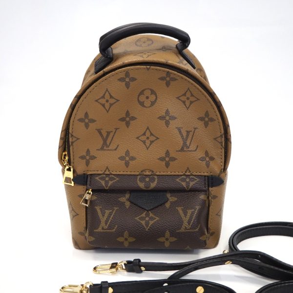 th939481 1 Louis Vuitton Monogram Reverse Palm Spring Backpack Mini Bag Brown