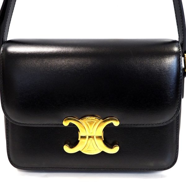 th964041 4 Celine Teen Triomphe Shoulder Bag Leather Black