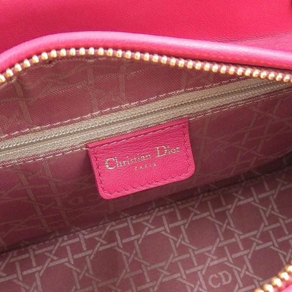 tkh21a0531033 7 Christian Dior Lady Dior Tweed Leather Handbag Pink