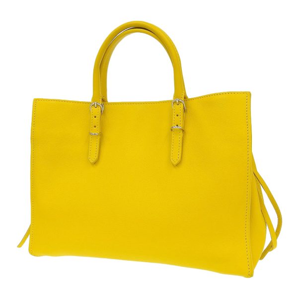 tkh21b0716001 2 Balenciaga Paper Mini Leather 2way Bag Yellow