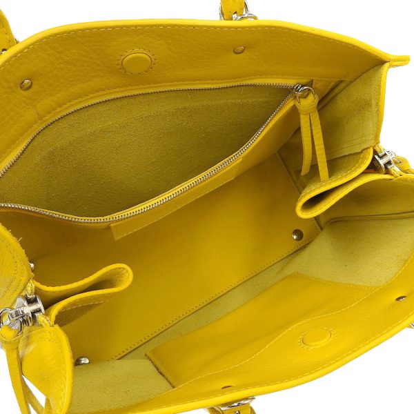 tkh21b0716001 3 Balenciaga Paper Mini Leather 2way Bag Yellow