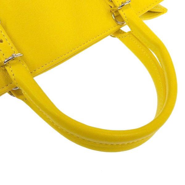 tkh21b0716001 8 Balenciaga Paper Mini Leather 2way Bag Yellow