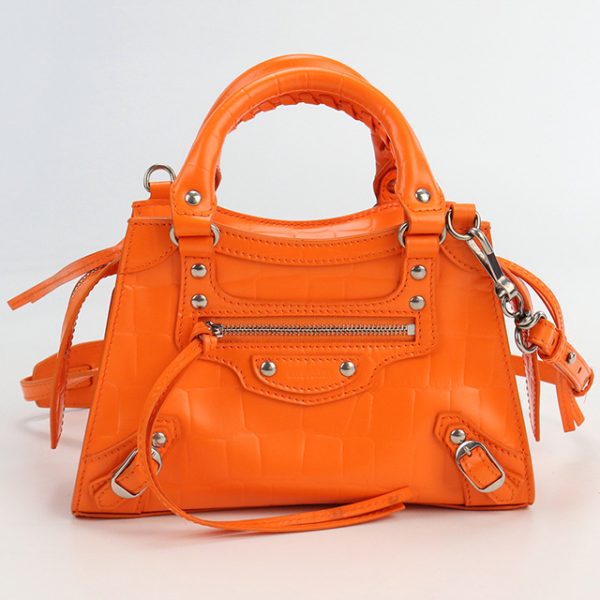 usdbg70637011 1b Balenciaga Neo Classic City Mini Leather Handbag Orange