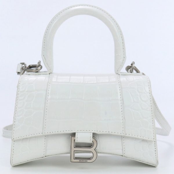 usdbg73397011 1b Balenciaga Hourglass XS Handbag White