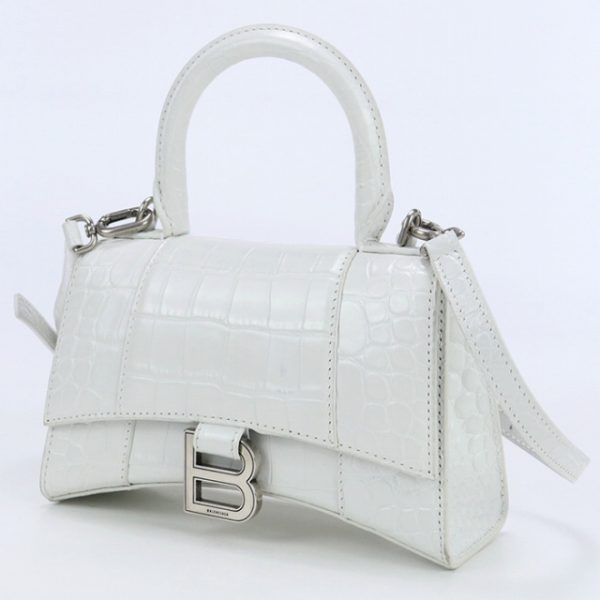 usdbg73397011 1c Balenciaga Hourglass XS Handbag White