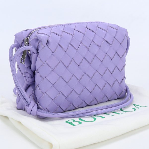 usdbo72214011001 Bottega Veneta Intrecciato Mini Loop Leather Camera Bag Purple