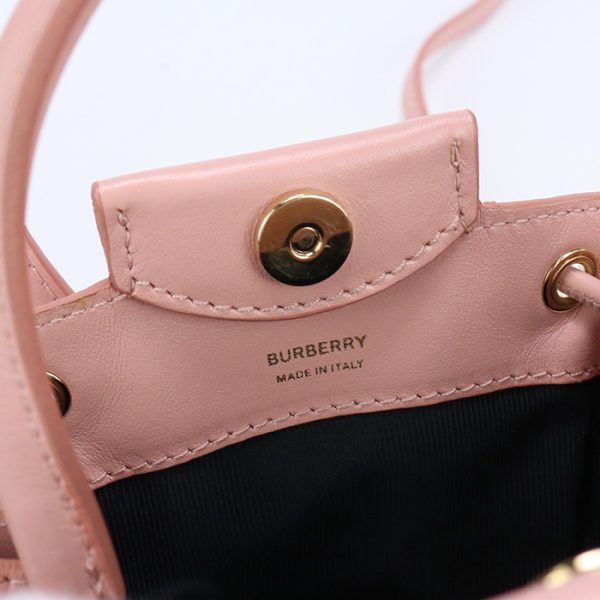 usdbu71240011005 Burberry Monogram Motif Leather Bucket Bag Pink