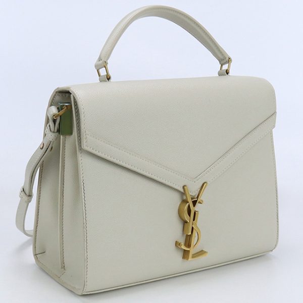 usdsl71323011 1d Saint Laurent Cassandra Top Leather Handbag White