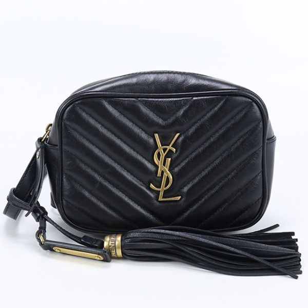 usdsl72919011 1b Saint Laurent Calf Belt Bag Black