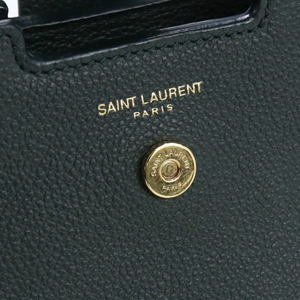 usdsl74481011 8 Saint Laurent Calf Tote Bag Green