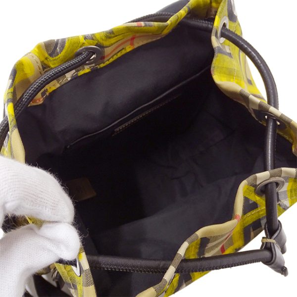 v0074790000 4 Burberry Backpack Canvas Haymarket Graffiti Yellow