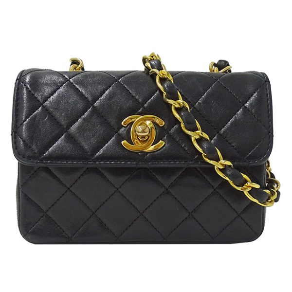 v0078171700 1 Chanel Matelasse Chain Lambskin Shoulder Bag Black